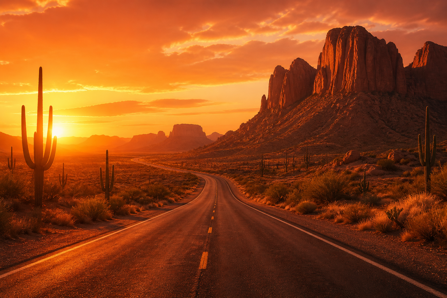 Arizona desert at sunset